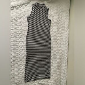 #26 Black & White striped ribbed tube dress.  Beetlejuice Beetlejuice Beetle...